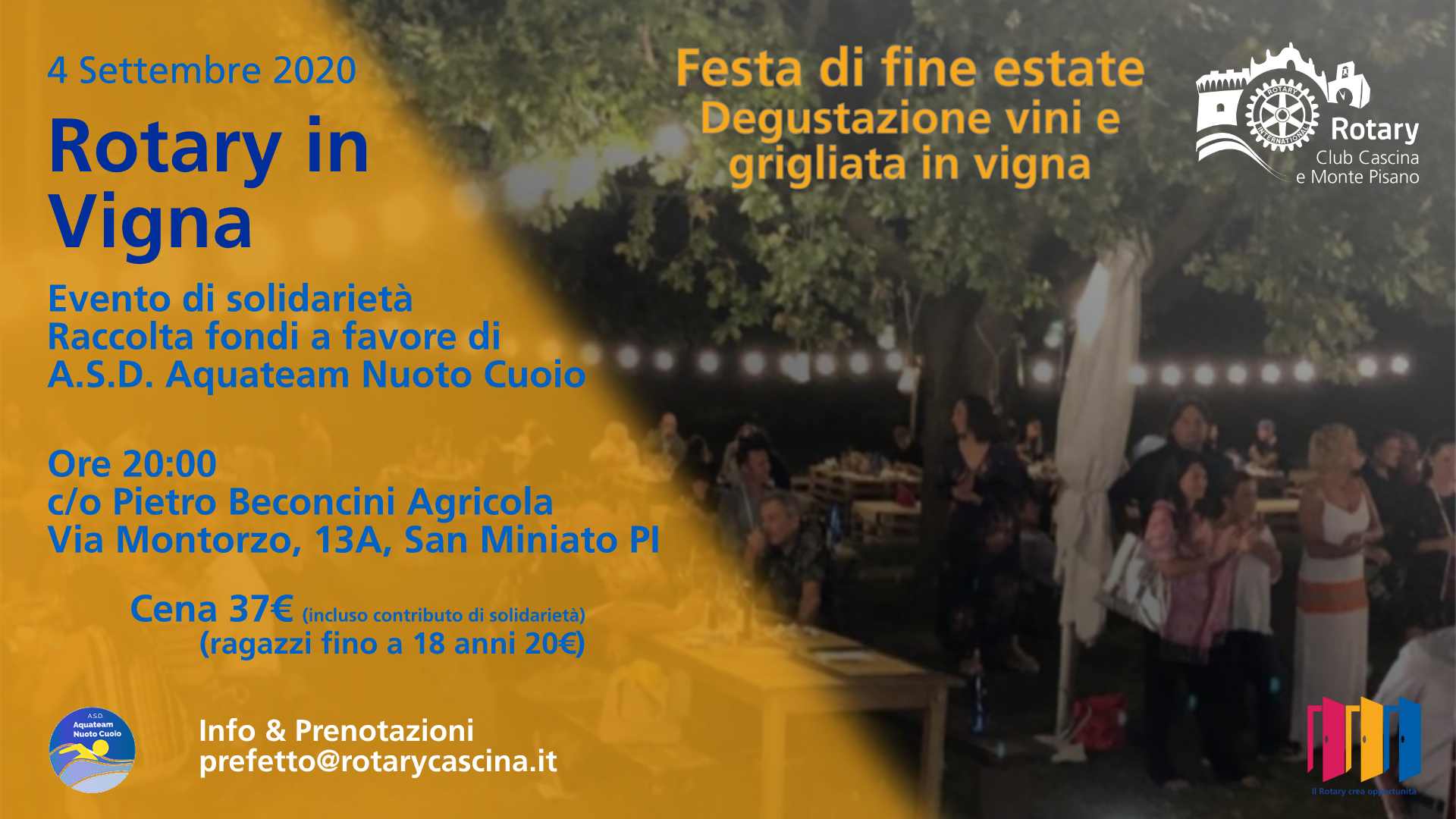Locandina Festa Estate 2020 - Rotary in Vigna